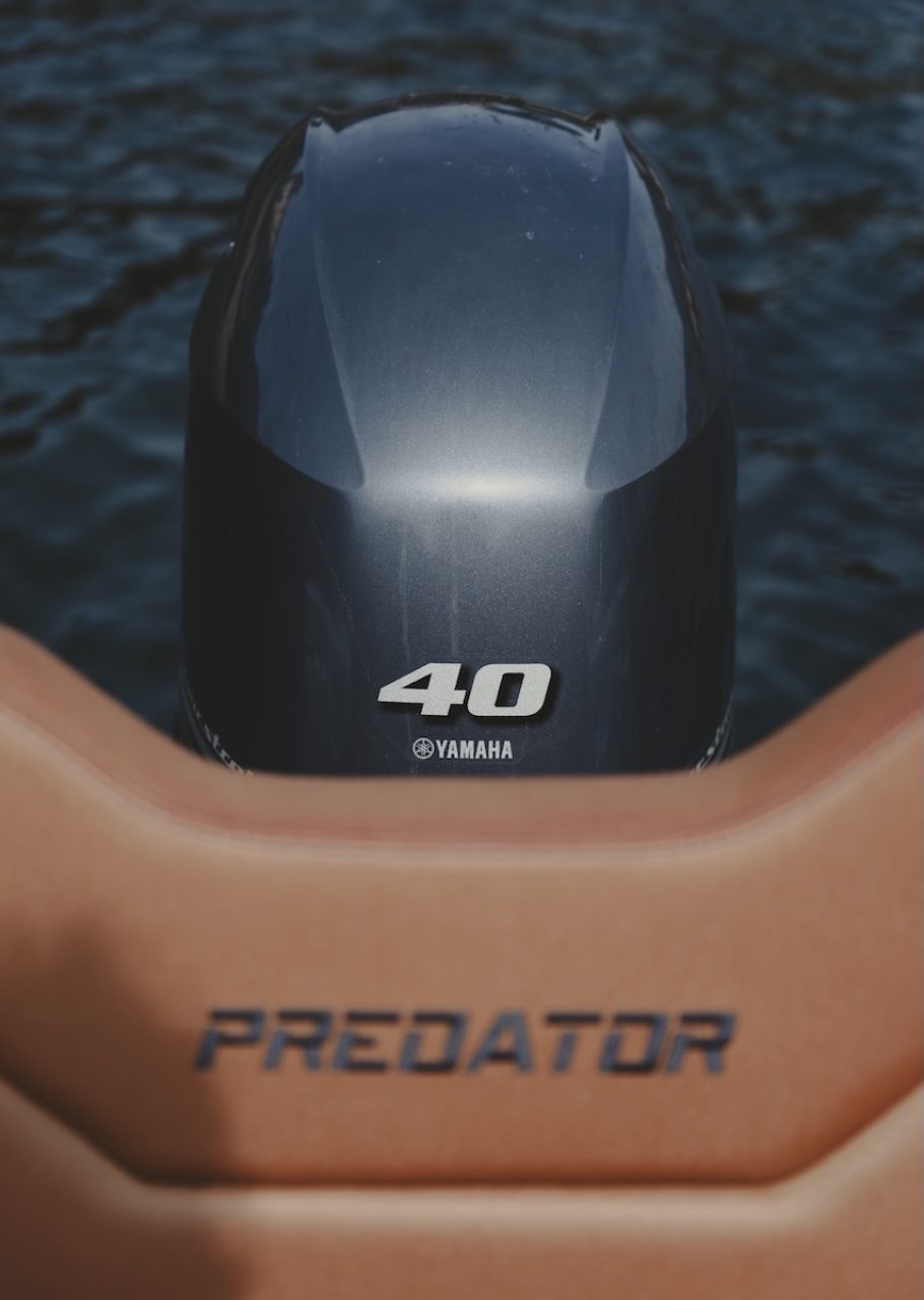 Motore Yamaha 40 HP 4 tempi su gommone Predator a noleggio all'Isola d'Elba